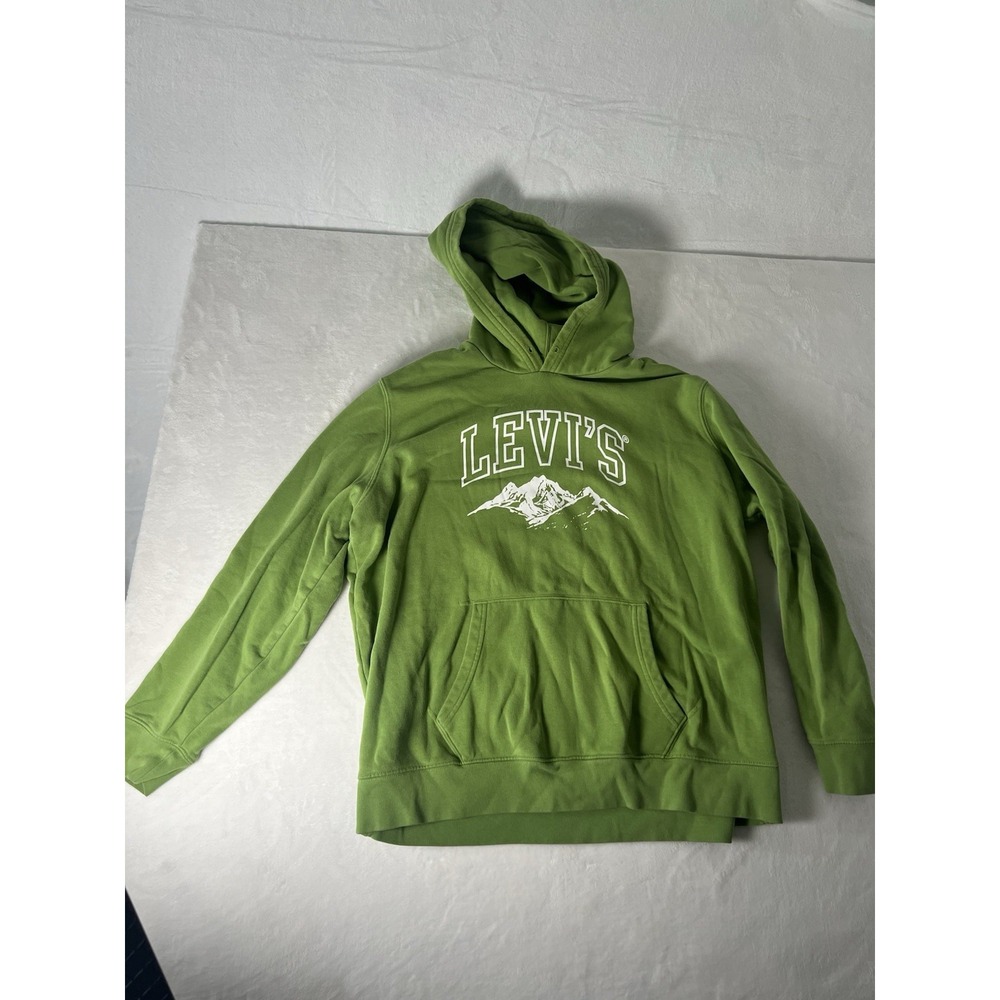 Levi's Hoodie Mens XL Green Pullover Standard Fit Mountain Logo Long Sleeve
